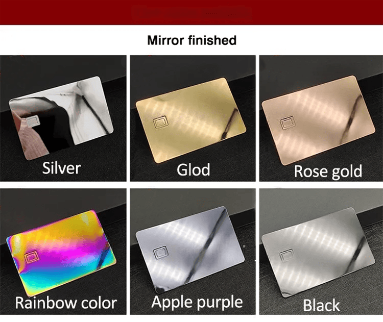 Carduri smart metalice personalizate pentru acces securizat, prezentate cu accent pe finisaj metalic periat pentru proiecte de Carduri IC cu contact.