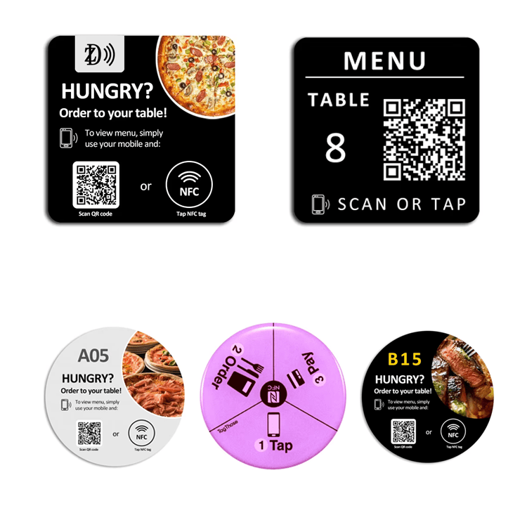 Fotografie de produs cu stickere NFC NTAG216 pentru utilizare durabilă prin atingere, prezentând o etichetă rezistentă în categoria stickere NFC epoxidice.
