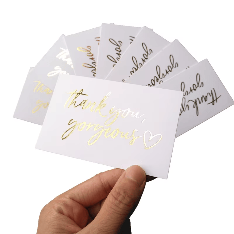 Carduri de mulțumire de lux disponibile pentru comenzi en-gros, concepute pentru un branding consecvent în operațiuni retail de mari dimensiuni