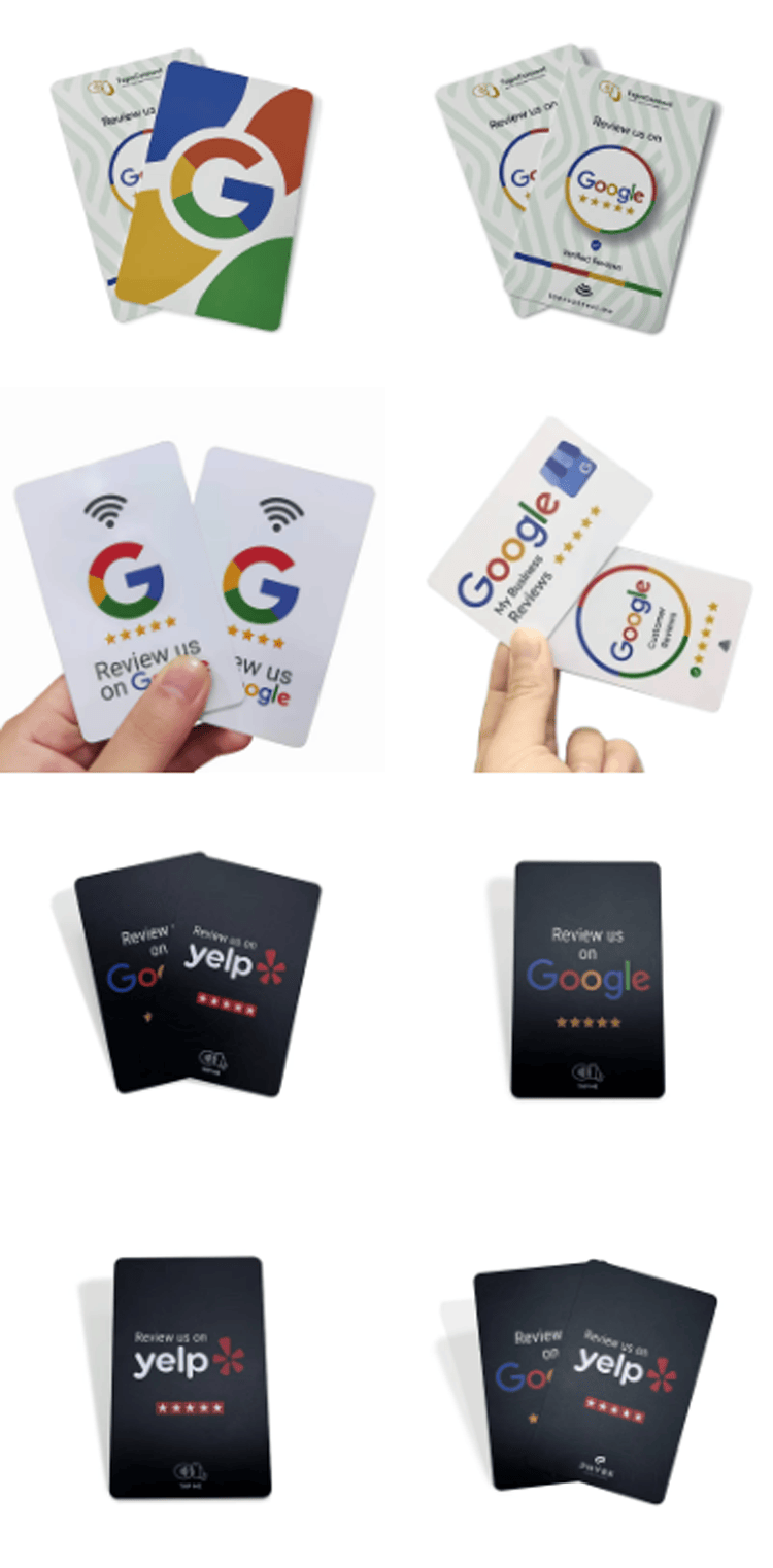 Un antreprenor prezintă cardul pentru review Google unui proprietar după finalizarea lucrării, solicitând o evaluare de cinci stele