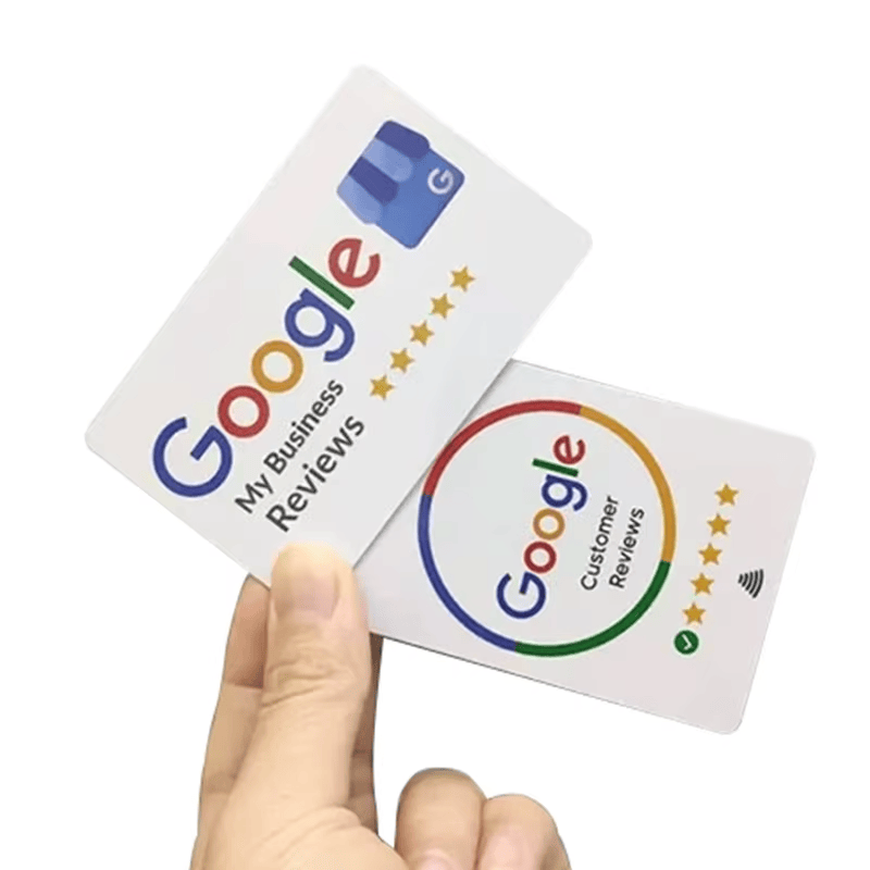 Ilustrație a procesului simplu de configurare a cardului Google Review, fără cunoștințe tehnice speciale.