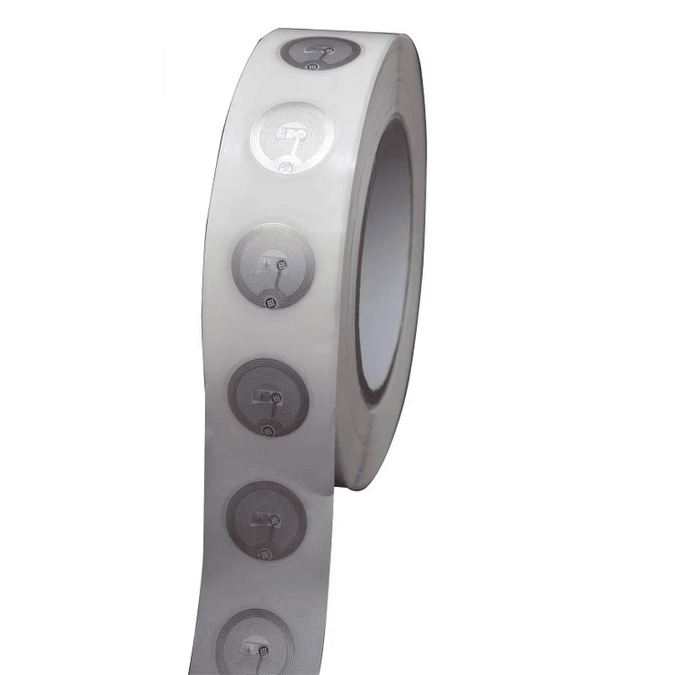 Imaginea evidențiază finisajul materialului pentru etichete HF RFID personalizate destinate urmăririi activelor în aplicații HF RFID Labels.