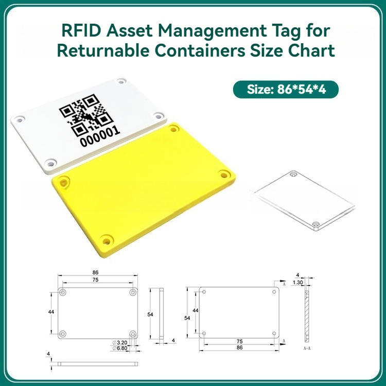 Această etichetă RFID UHF albă, de tip card, are o suprafață generoasă pentru etichetare vizuală cu cod QR și management hibrid al activelor