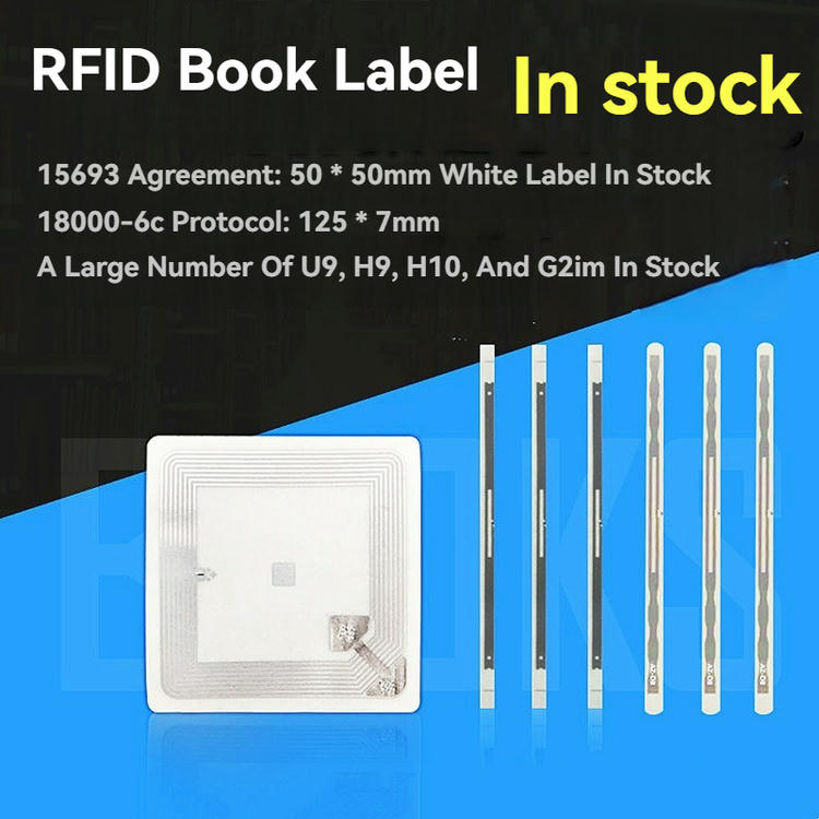 Acest grafic de stoc prezintă formatele disponibile de etichete RFID pentru biblioteci, inclusiv modele pătrate și benzi lungi.