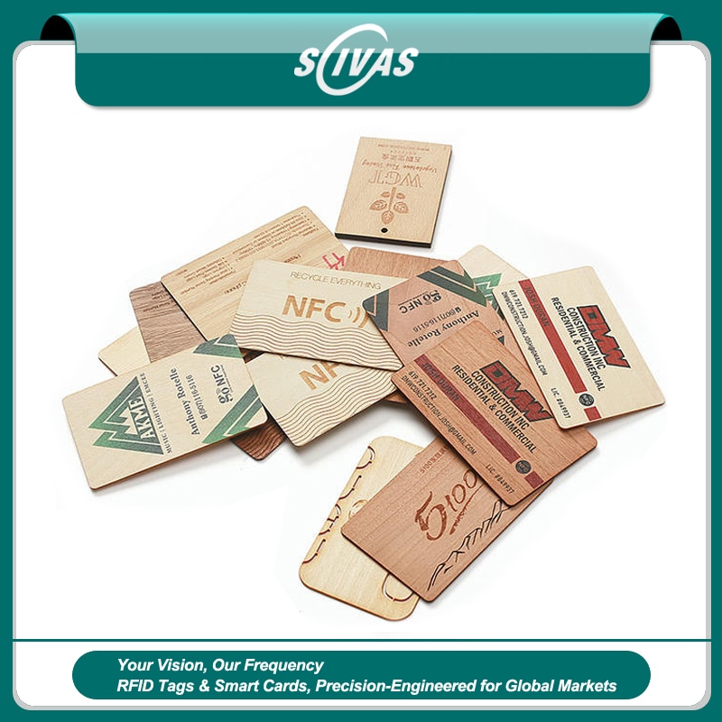 Carduri NFC din lemn de fag personalizate cu branding