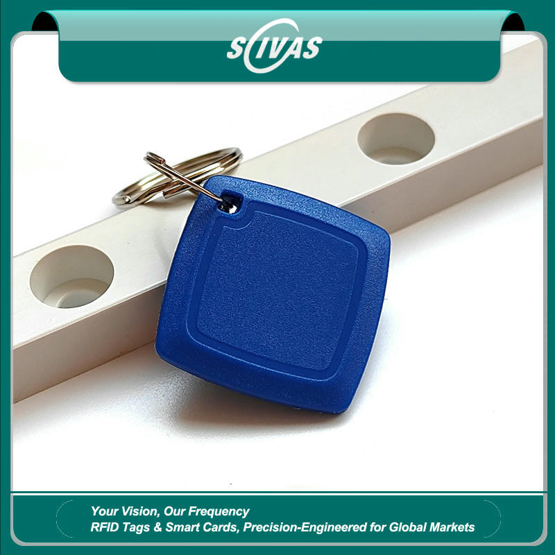 ABS RFID brelocuri rezistente la deformare ZT-SJZ-13; cu un design pătrat compact pentru o prezentare stabilă la cititori.