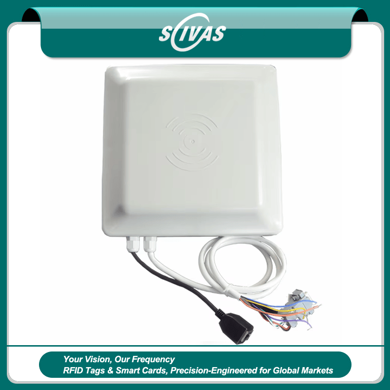 Gama mijlocie UHF RFID cititor integrat ZK-RFID101-US-2 cu antenă polarizată circulară de 8 dBi încorporată pentru urmărirea activelor.