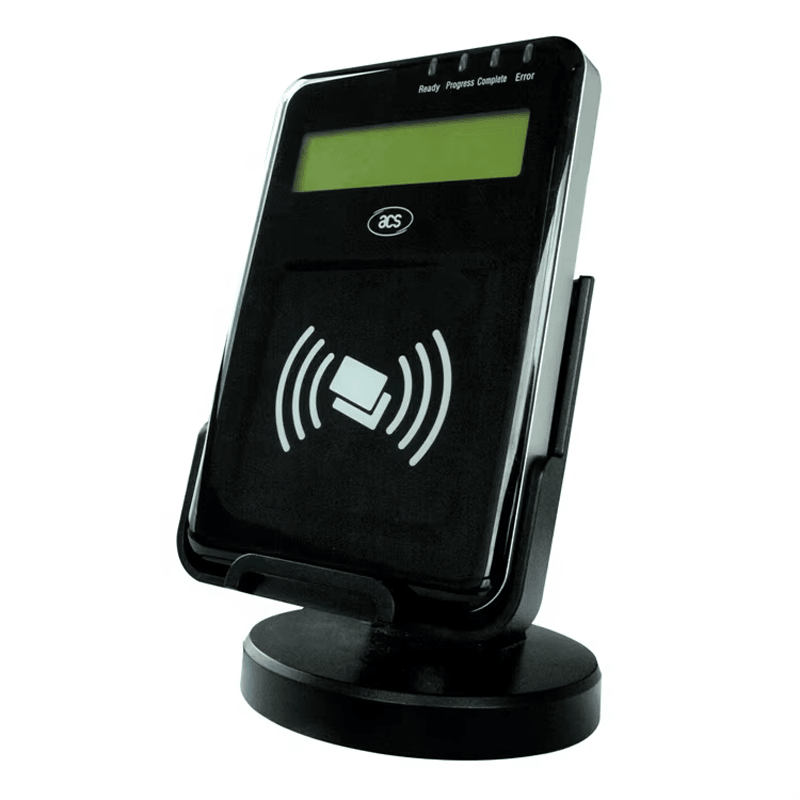 Caracteristicile de bază ale cititorului lcd ACR122L nfc includ trei led-uri încorporate și un sonerie plus compatibilitate standard ISO.