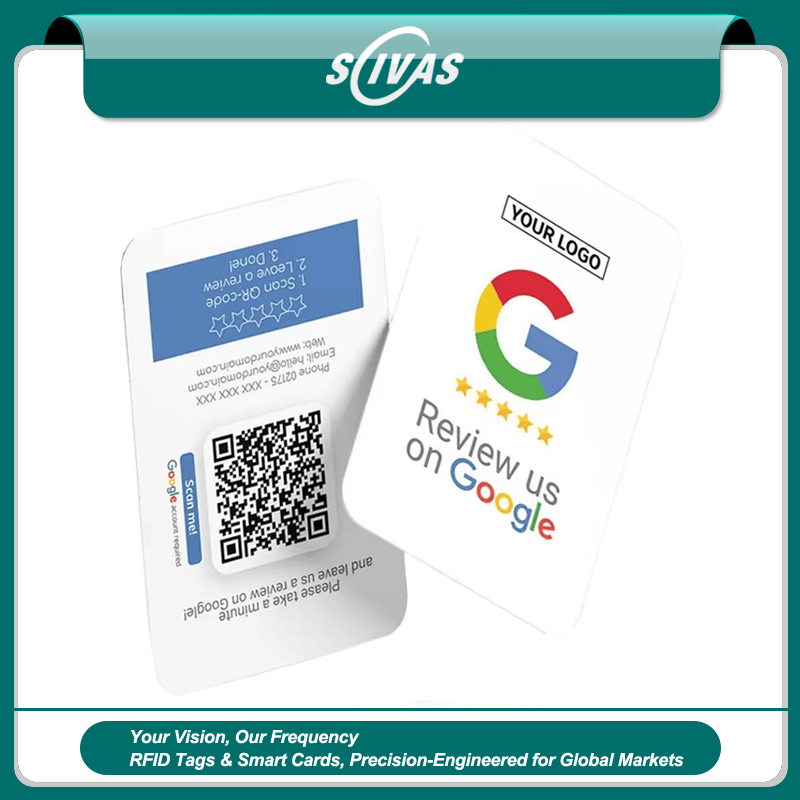 Carduri profesionale de evaluare NFC Google concepute pentru ca antreprenori să colecteze feedback instantaneu al clienților la finalizarea lucrării