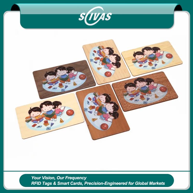 Carduri RFID cadou din nuc negru personalizate