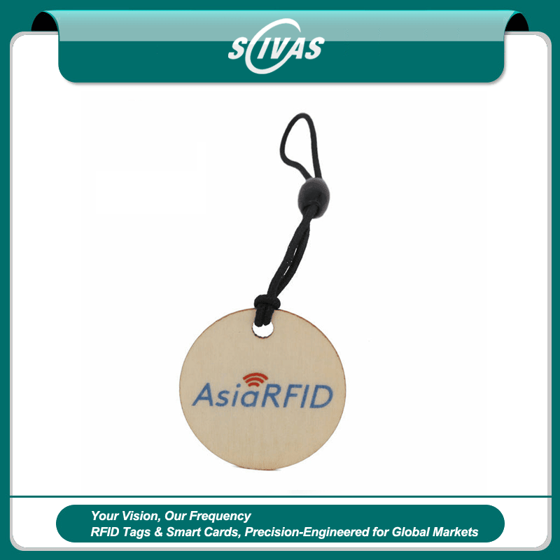 Brelocuri RFID din lemn pentru branding colorat