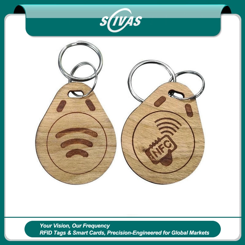 Brelocuri RFID din lemn gravate pentru acces