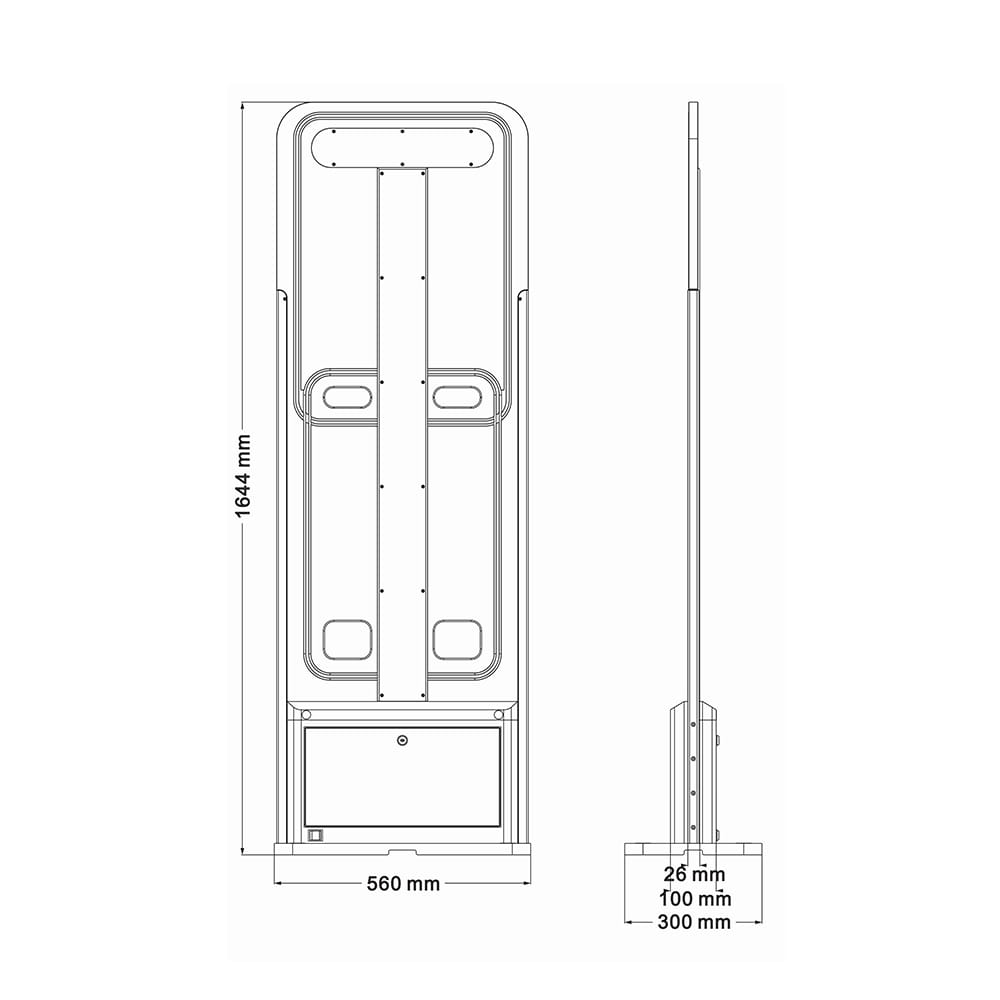 Scenariu de utilizare cu porți de securitate RFID UHF CK-T9HB instalate la intrarea unei biblioteci pentru protecție antifurt automată a cărților.