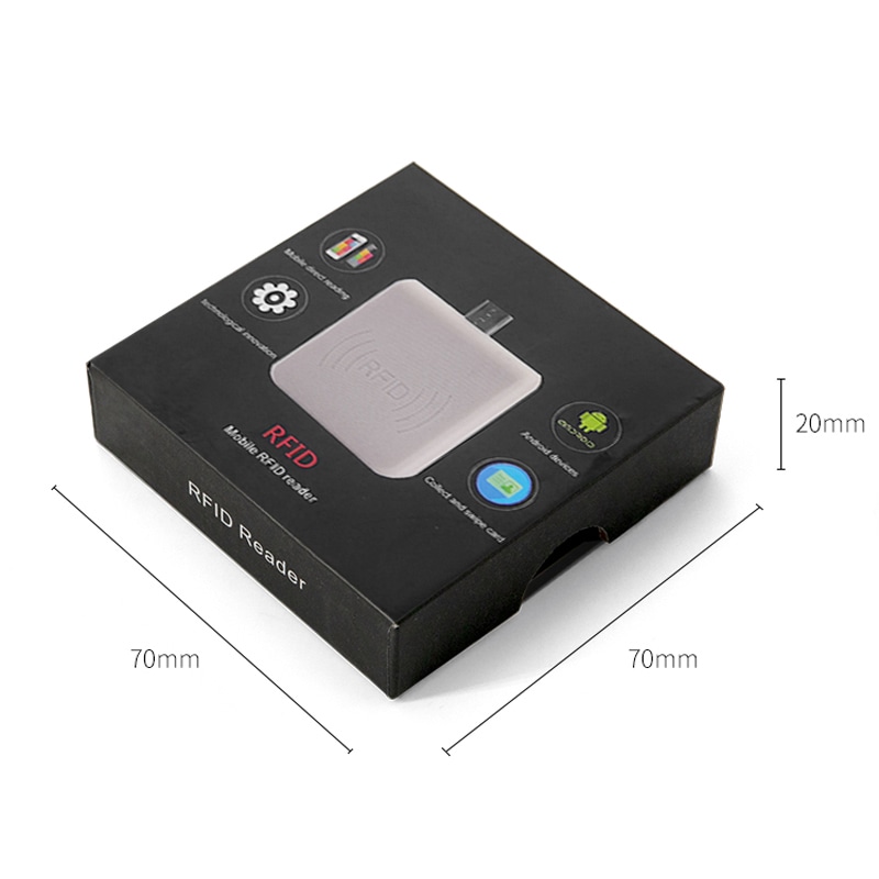 Imaginea evidențiază cititoarele RFID 13.56MHz personalizate pentru Android în utilizare pentru scanare contactless în aplicații HF RFID 13.56MHz.