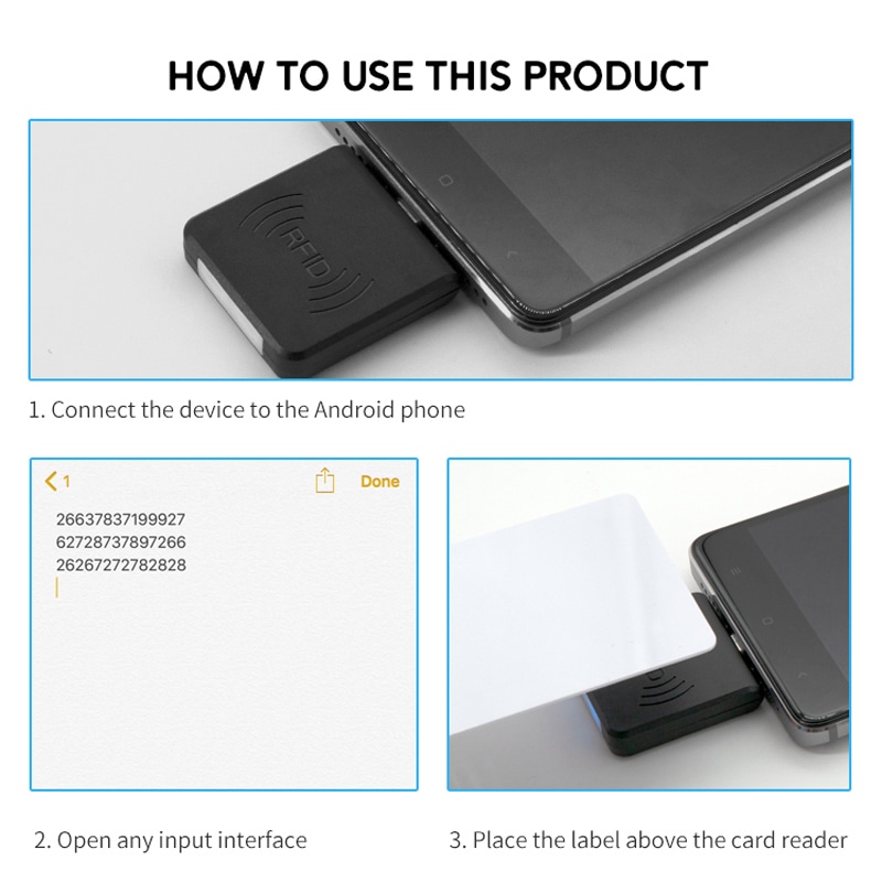 Cititoare RFID 13.56MHz personalizate pentru Android integrate într-un sistem de securitate, pentru cumpărători care compară soluții HF RFID 13.56MHz.
