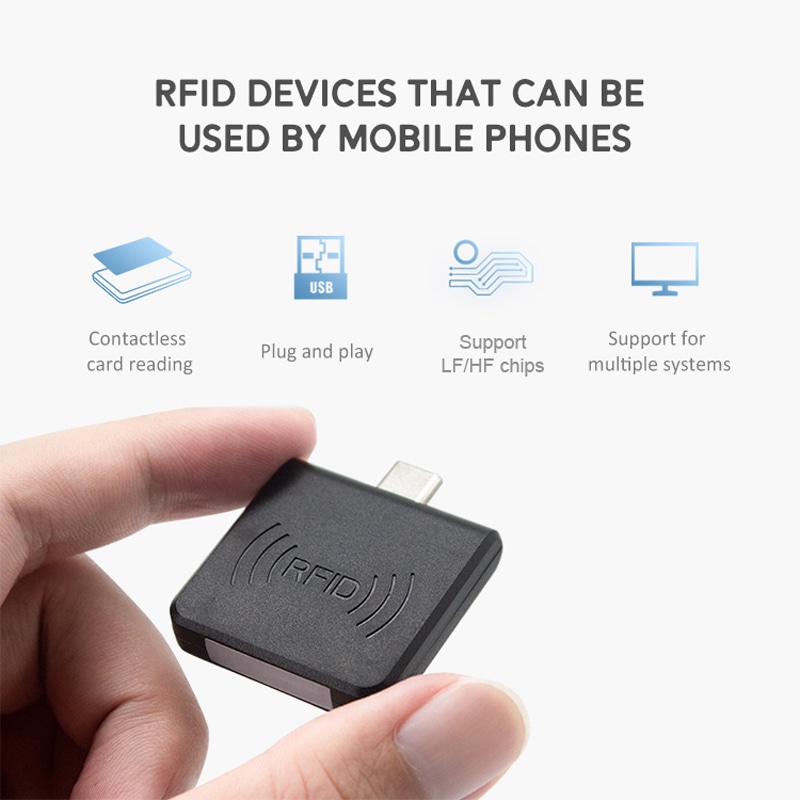 Fotografie de produs cu cititoare RFID 13.56MHz personalizate pentru Android, evidențiind terminalul de cablare din categoria cititoare HF RFID 13.56MHz.