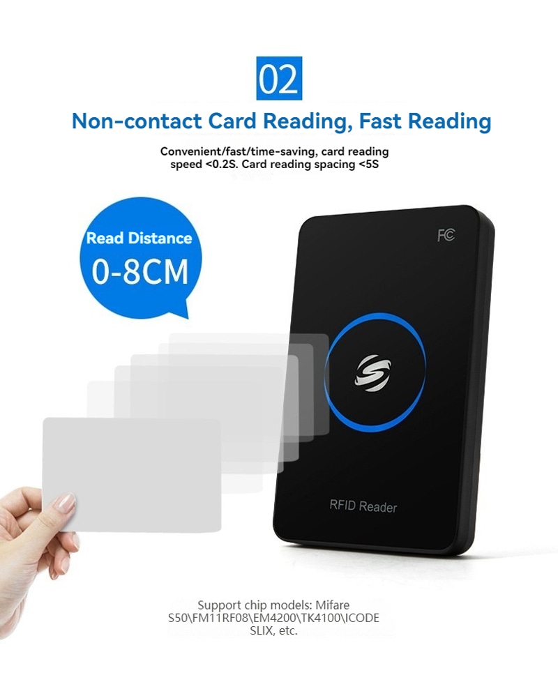 Cititor RFID desktop 125KHz pentru captură UID utilizat împreună cu carduri personalizate