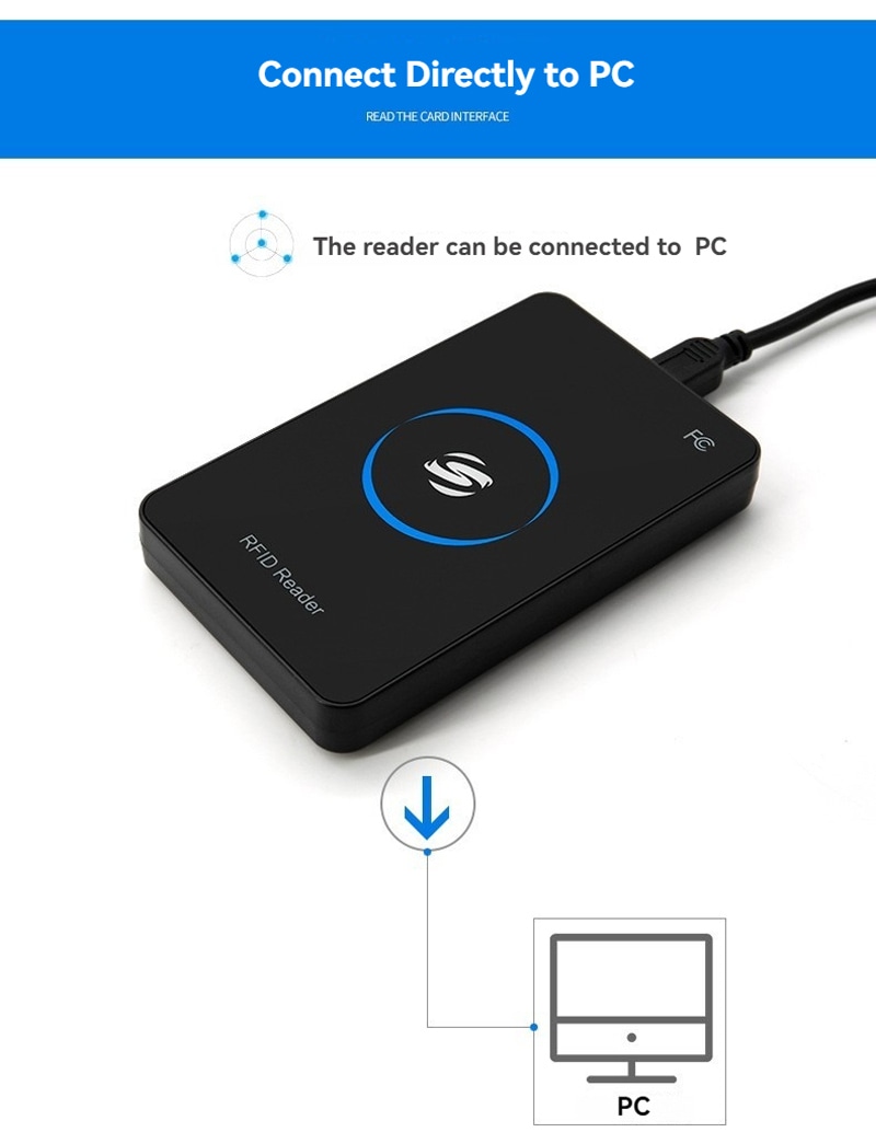 Detalii constructive ale cititorului RFID desktop 125KHz pentru citire UID