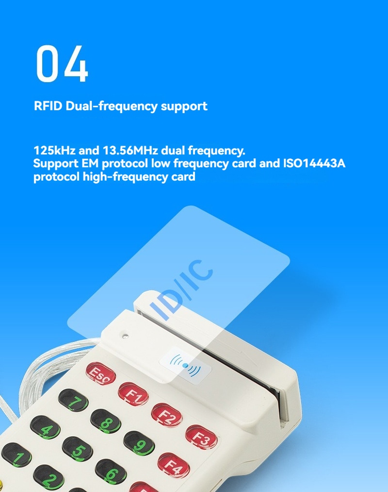 Fotografie de produs a cititorului RFID dual band pentru control acces, cu carcasă rezistentă la apă în categoria Dual-Frequency cititoare RFID.