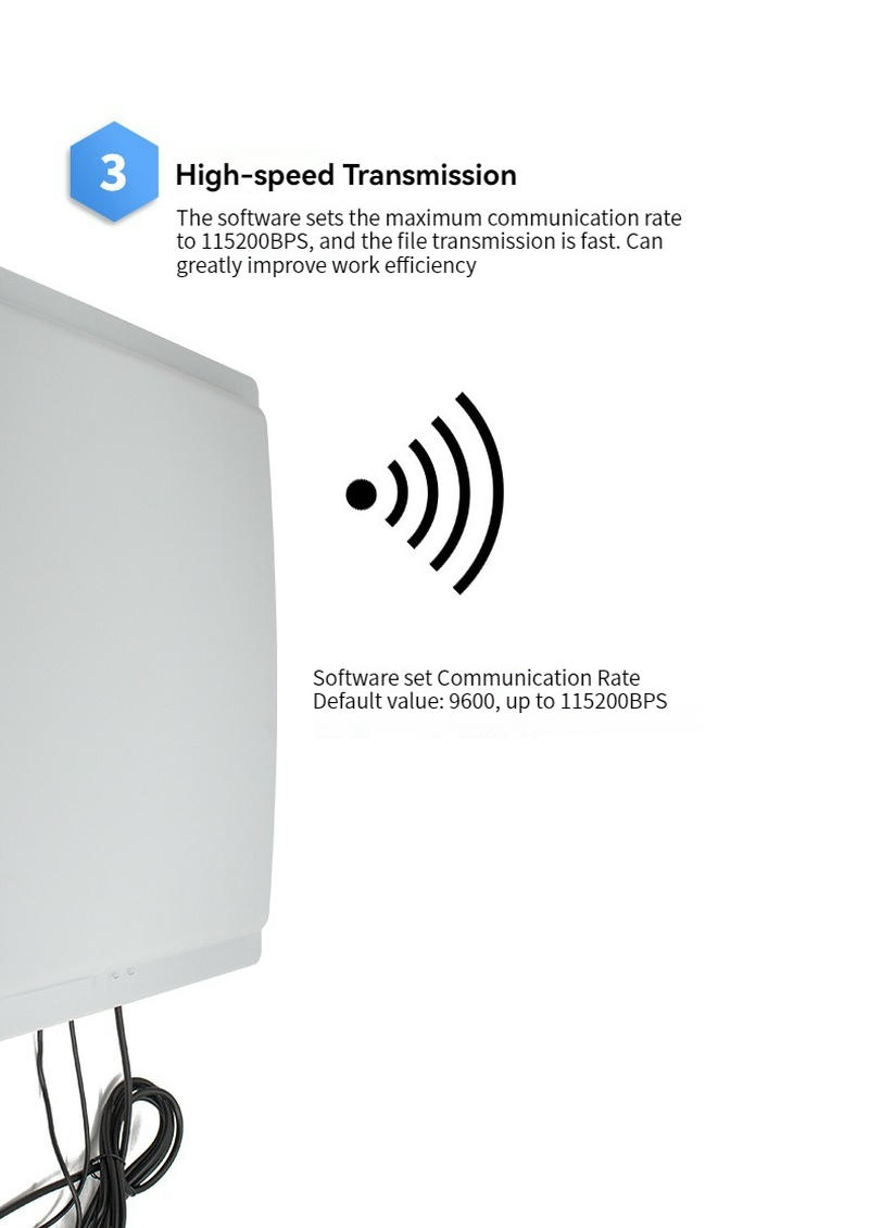 Vedere laterală care evidențiază construcția robustă și durabilă a cititorului RFID R16-12DB pentru locații industriale dificile.