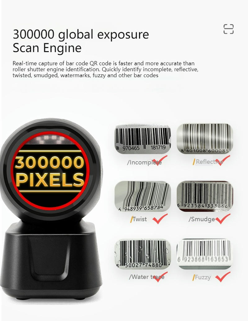 Designul capului de scanare reglabil al platformei X6-600 oferă un câmp vizual larg pentru diferite dimensiuni ale ambalajelor de produs.