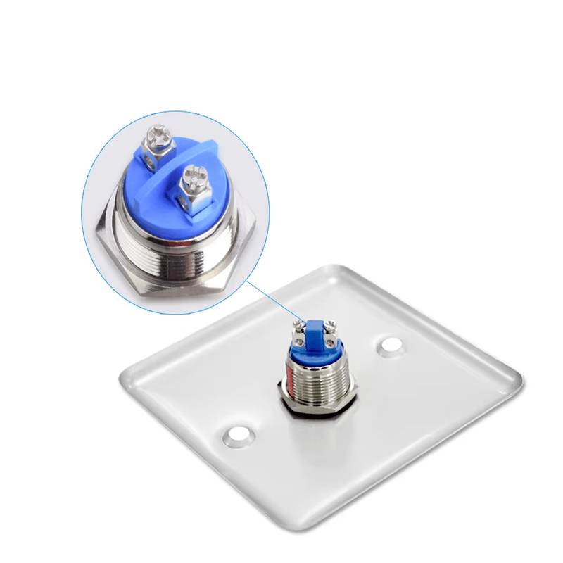 Buton de ieșire metalic rezistent la apă pentru controlul accesului afișat cu accent pe designul de montare pe perete pentru proiectele cu butoane de ieșire.