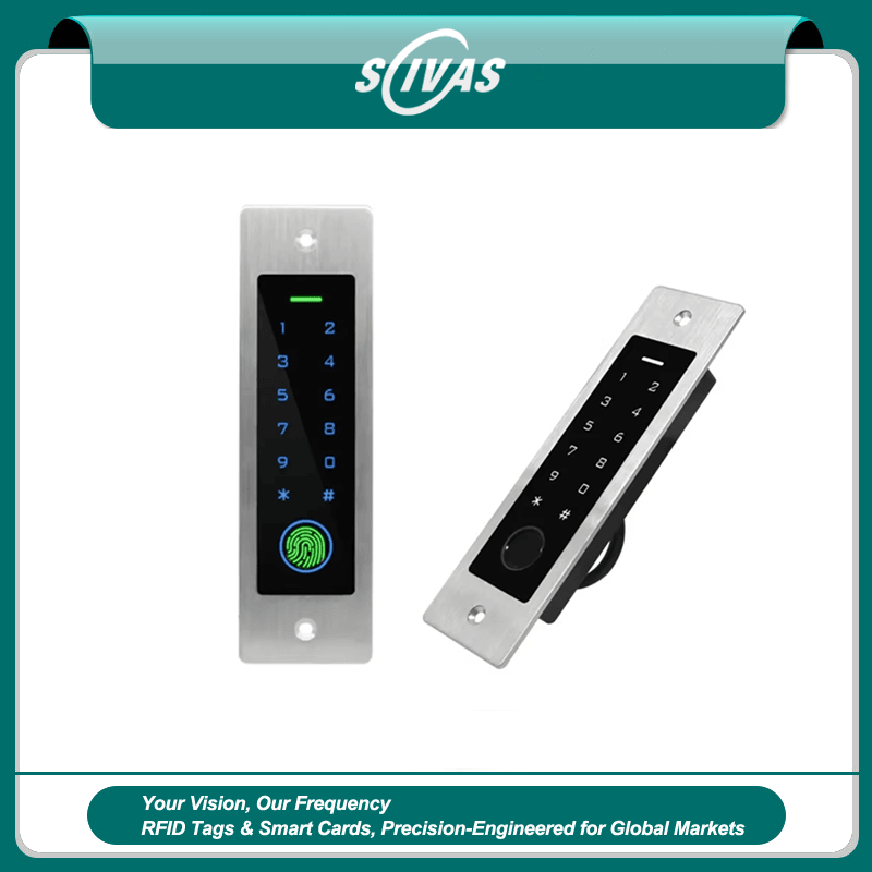 Acest model de amprentă digitală F4 și terminal de control al accesului RFID funcționează perfect cu încuietori magnetice pentru sistemele securizate de gestionare a intrării în birou.