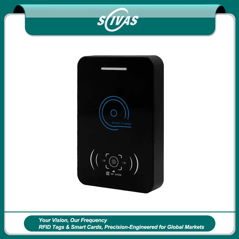 Acest terminal de control al accesului cu cod Q20-CQ QR are un design compact negru cu o fereastră dedicată de scanare de mare viteză pentru intrare sigură