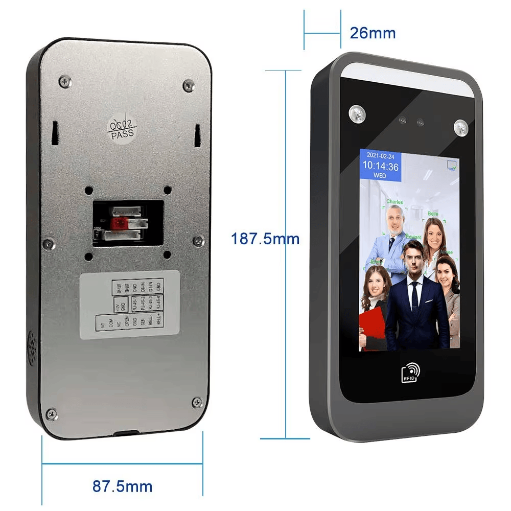 Terminal WiFi de prezență facială pentru utilizatorii 5000 afișat cu un indicator LED pentru cumpărătorii care compară soluțiile de terminale de control al accesului biometric.