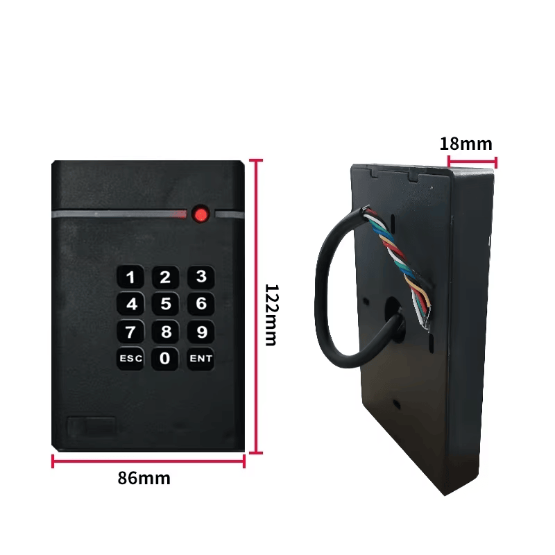 Cititorul RFID EM 125kHz cu Wiegand și Serial este prezentat cu carcasă rezistentă la apă pentru compararea soluțiilor de cititoare de acces cu tastatură.