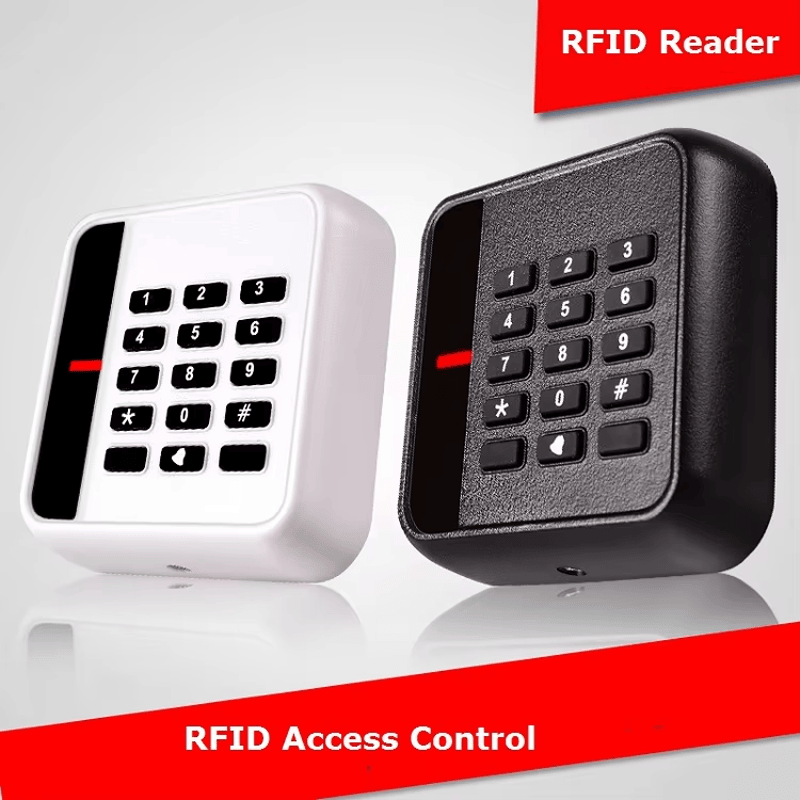 125KHz RFID Cititor de control al accesului pentru intrarea ușii afișat dintr-o perspectivă clară a dispoziției antenei pentru aplicațiile Cititoare de acces cu tastatură.
