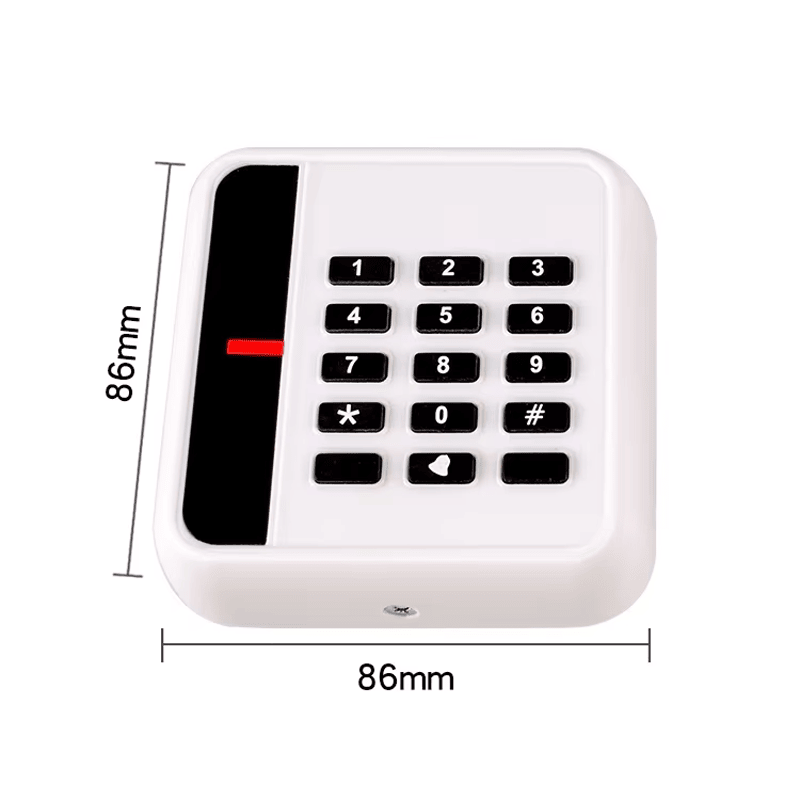 Această imagine evidențiază cititorul de control acces RFID de 125KHz pentru introducerea ușii a siglei imprimate pentru aplicațiile Cititoare de acces cu tastatură.
