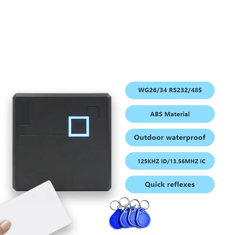 RFID Cititor de acces la intrare pentru controlul ușii; afișat dintr-o perspectivă clară a panoului frontal al tastaturii pentru aplicațiile cititoare de acces RFID.