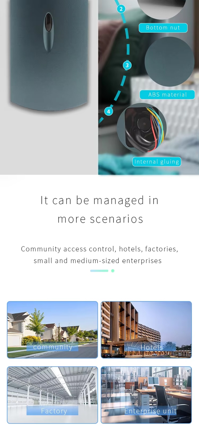 Cititor RFID exterior IP68 integrat într-o soluție de control acces securizat.