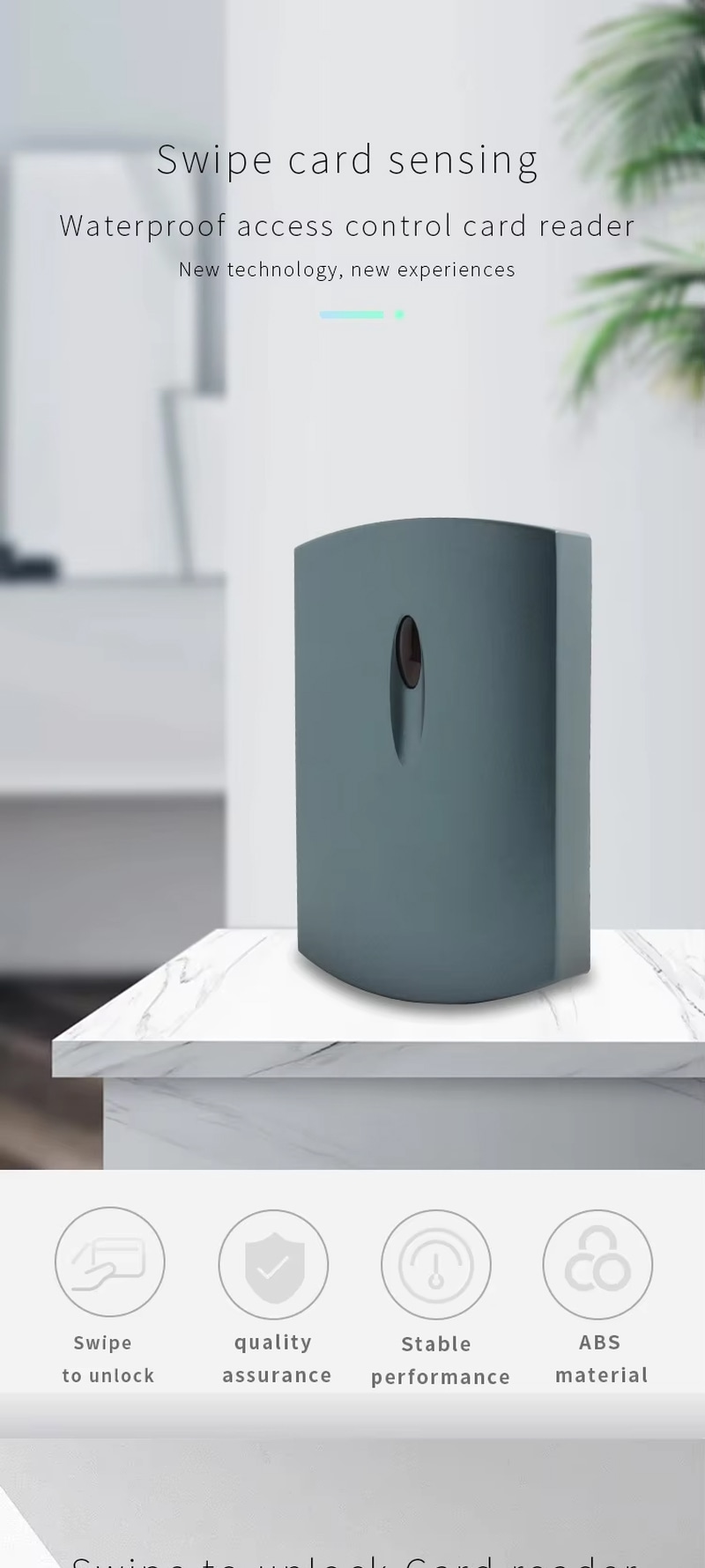 Cititor RFID exterior IP68 pentru uși securizate prezentat într-un sistem de control acces RFID.