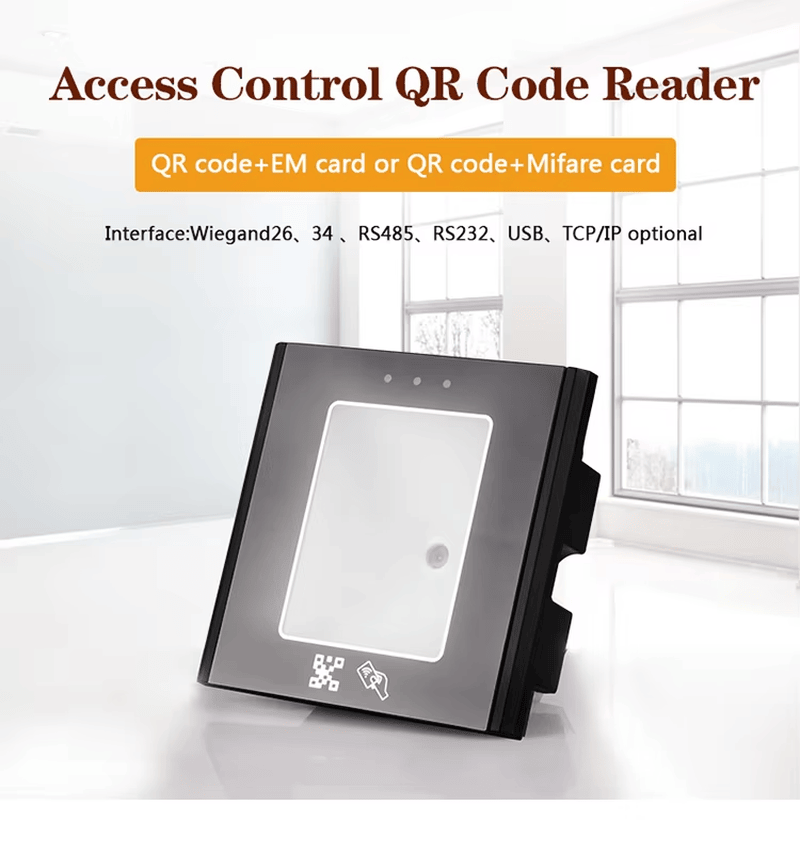Acest cititor de acces cu cod QR acceptă o intrare cu tensiune largă, de la patru la cincisprezece volți, fiind potrivit pentru diferite medii de alimentare