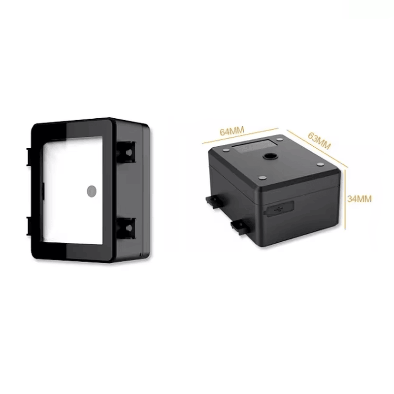 Cititor QR RFID cu ieșire Wiegand utilizat în sisteme de securitate.