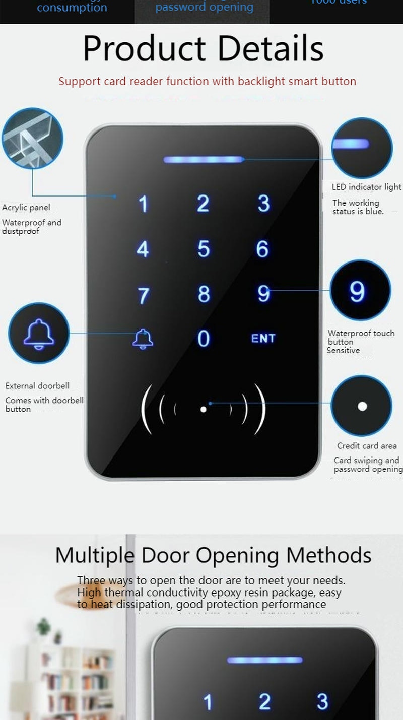 Diagramă profesională de cablare pentru terminalul de control acces KA-1008W, cu conexiuni la yale electrice și surse de alimentare.